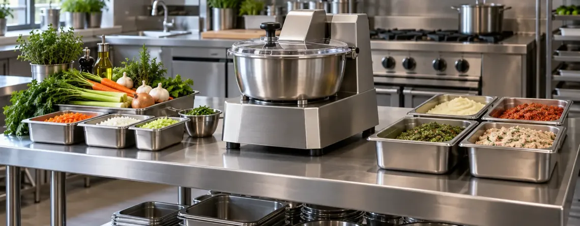 Stație de preparare într-o bucătărie profesională HoReCa
