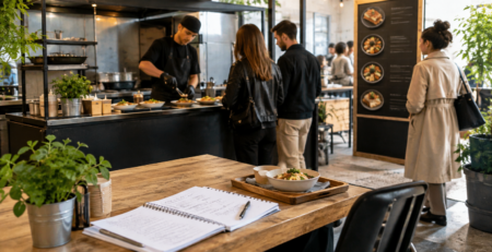 testare concept restaurant într-un spațiu HoReCa temporar, cu meniu scurt, stație compactă de servire și organizare pentru eveniment pilot